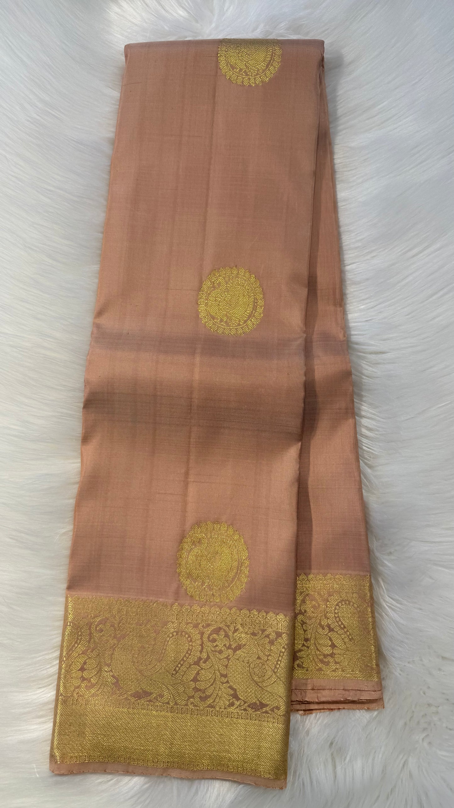 TUSCAN GOLD ZARI HANDLOOM KANCHIPURAM SILK SAREE (KSS348)