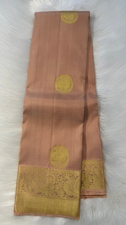 TUSCAN GOLD ZARI HANDLOOM KANCHIPURAM SILK SAREE (KSS348)