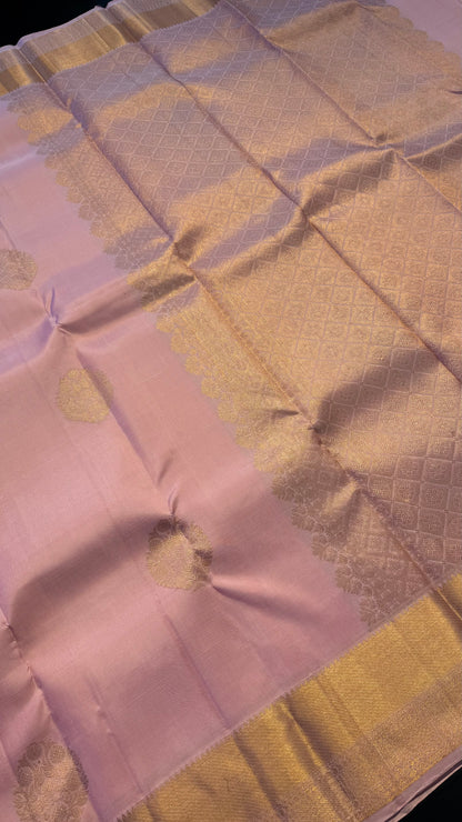 PASTEL PINK HANDLOOM KANCHIPURAM SILK SAREE (KSS326)
