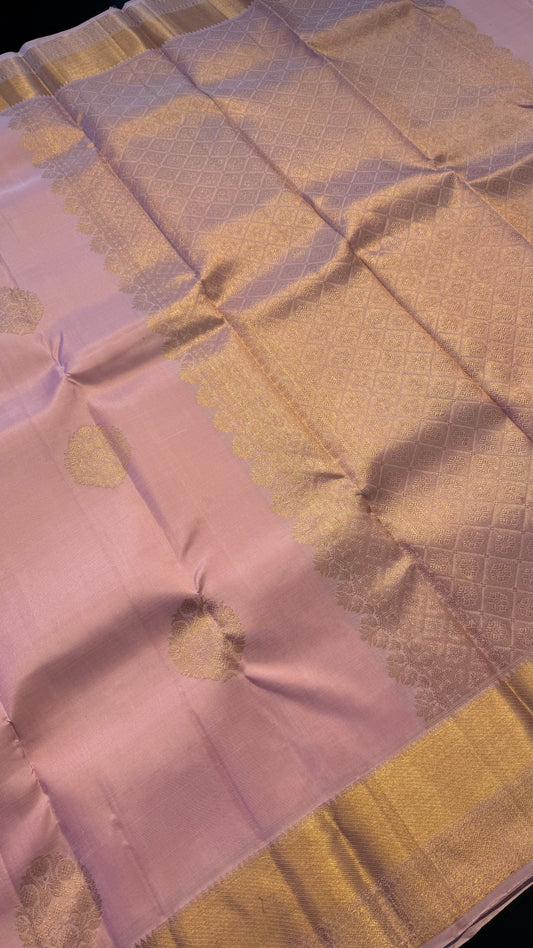PASTEL PINK HANDLOOM KANCHIPURAM SILK SAREE (KSS326)