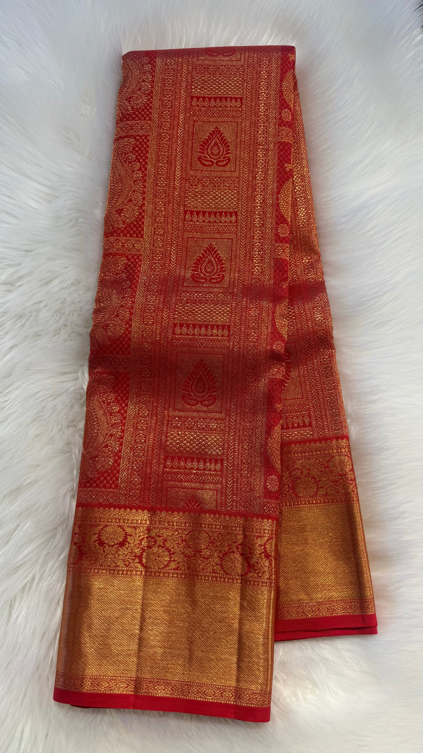 CHILLI RED PURE HANDLOOM KANCHIPURAM SILK SAREE (KSS494)