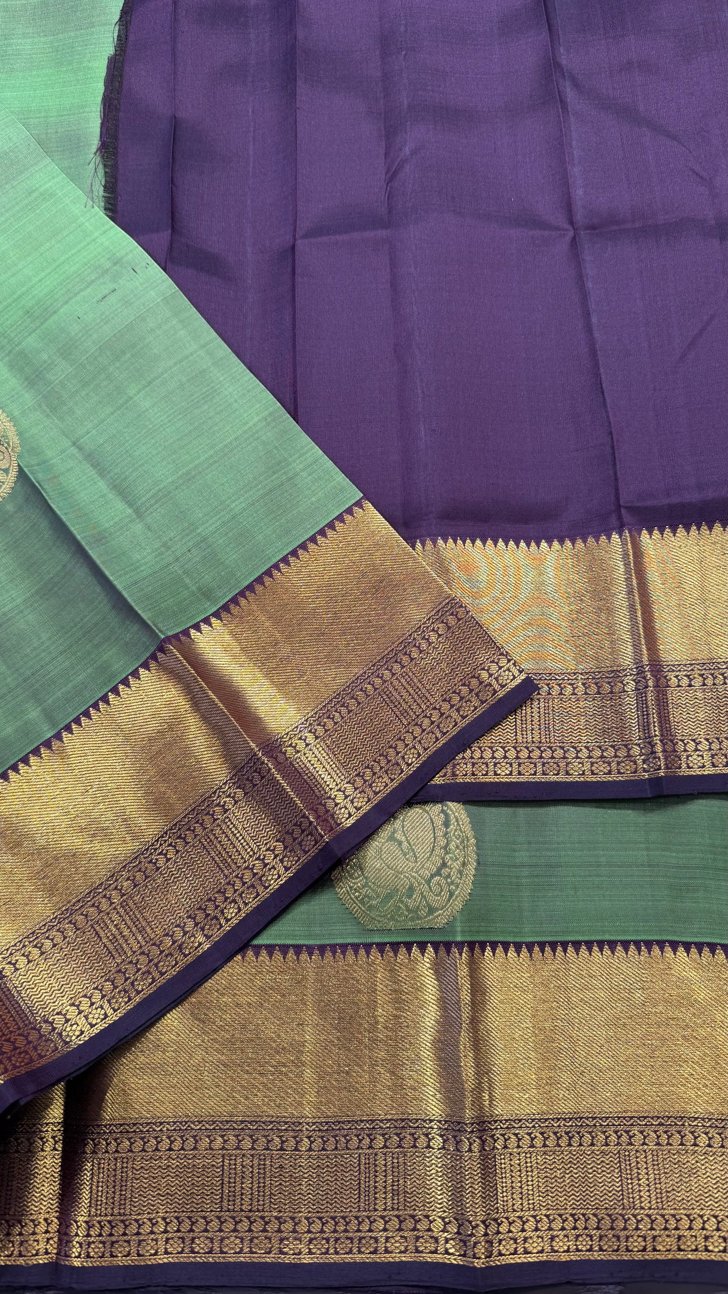 GREEN HANDLOOM  KANCHIPURAM SILK SAREE (KSS 538)