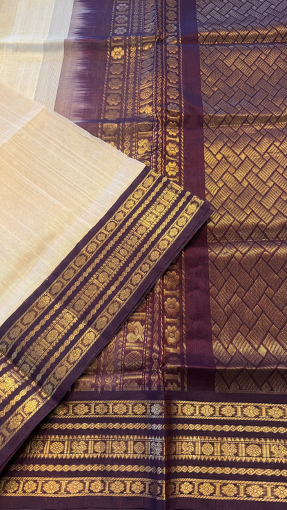 HANDLOOM KANCHIPURAM SILK COTTON (KSC233)