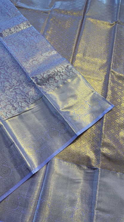 LIGHT PURPLE SEMI SILK KANICHIPURAM SILK SAREE (SSKS30)