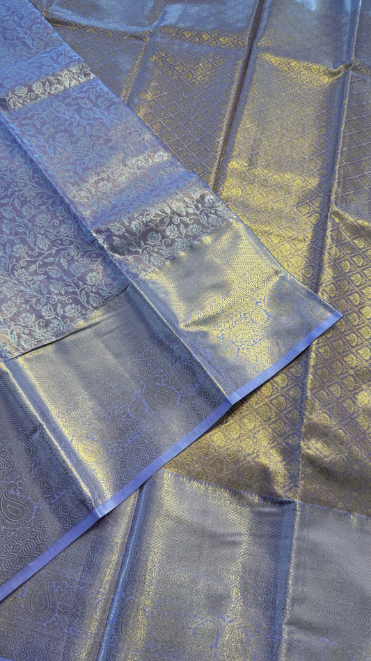 LIGHT PURPLE SEMI SILK KANICHIPURAM SILK SAREE (SSKS30)