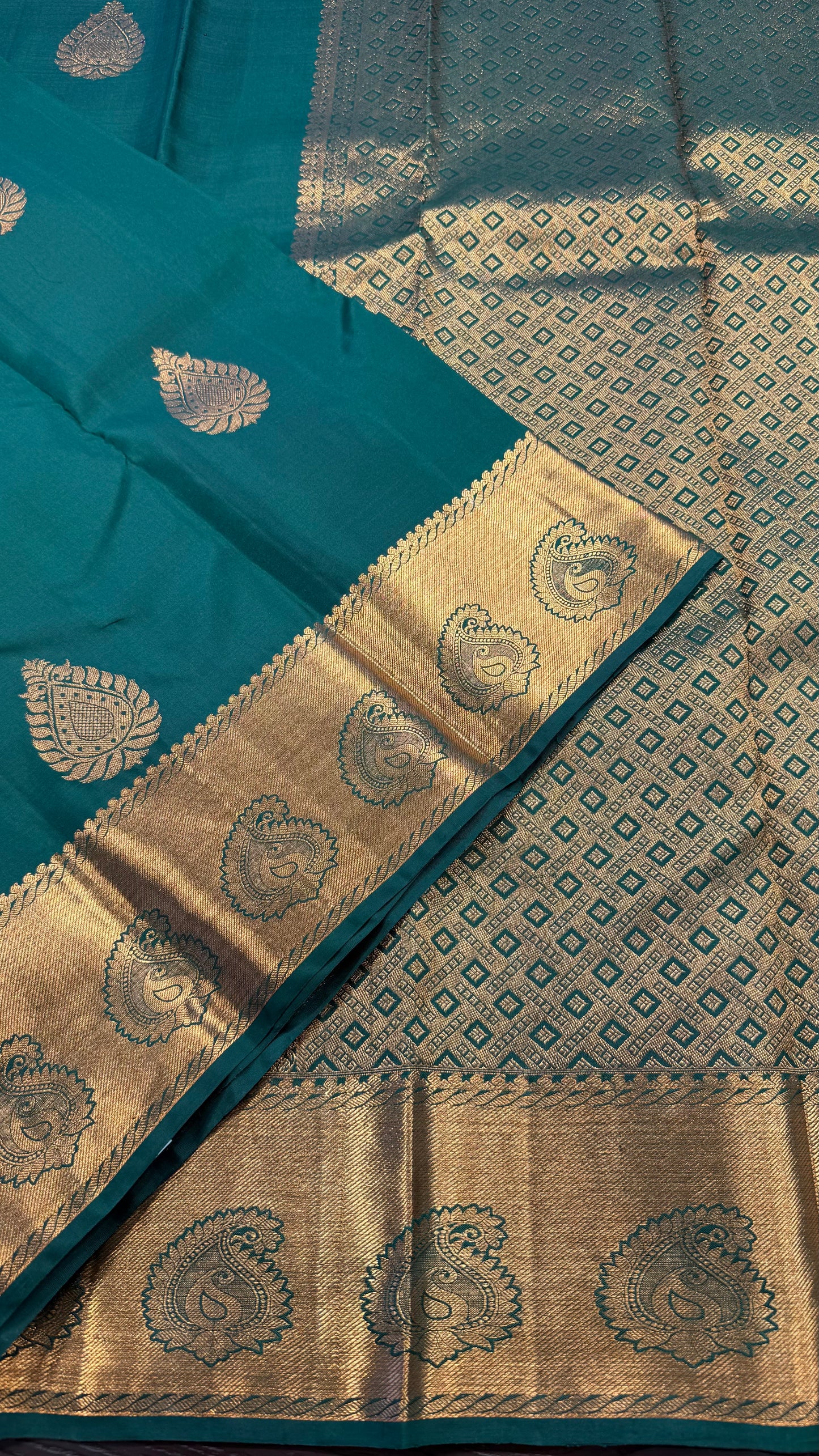 RAMA GREEN HANDLOOM KANCHIPURAM  SILK SAREE(KSS509)