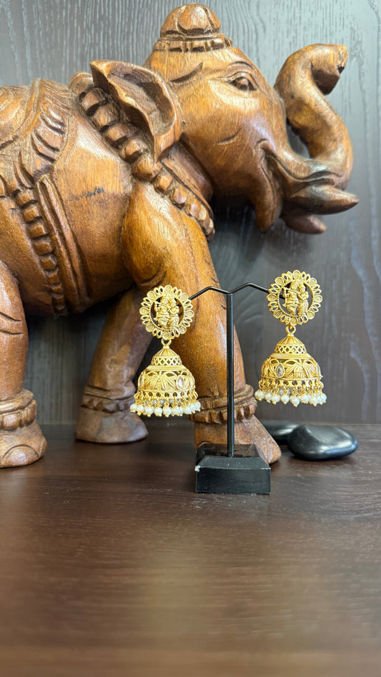 Anbini White Pearl Jhumka