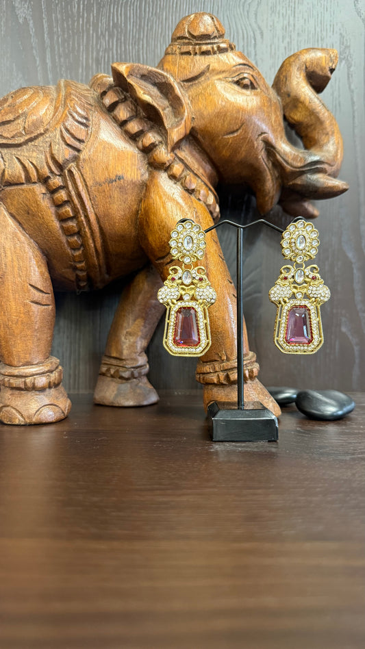 Ashika Rose gold  Stone Earring
