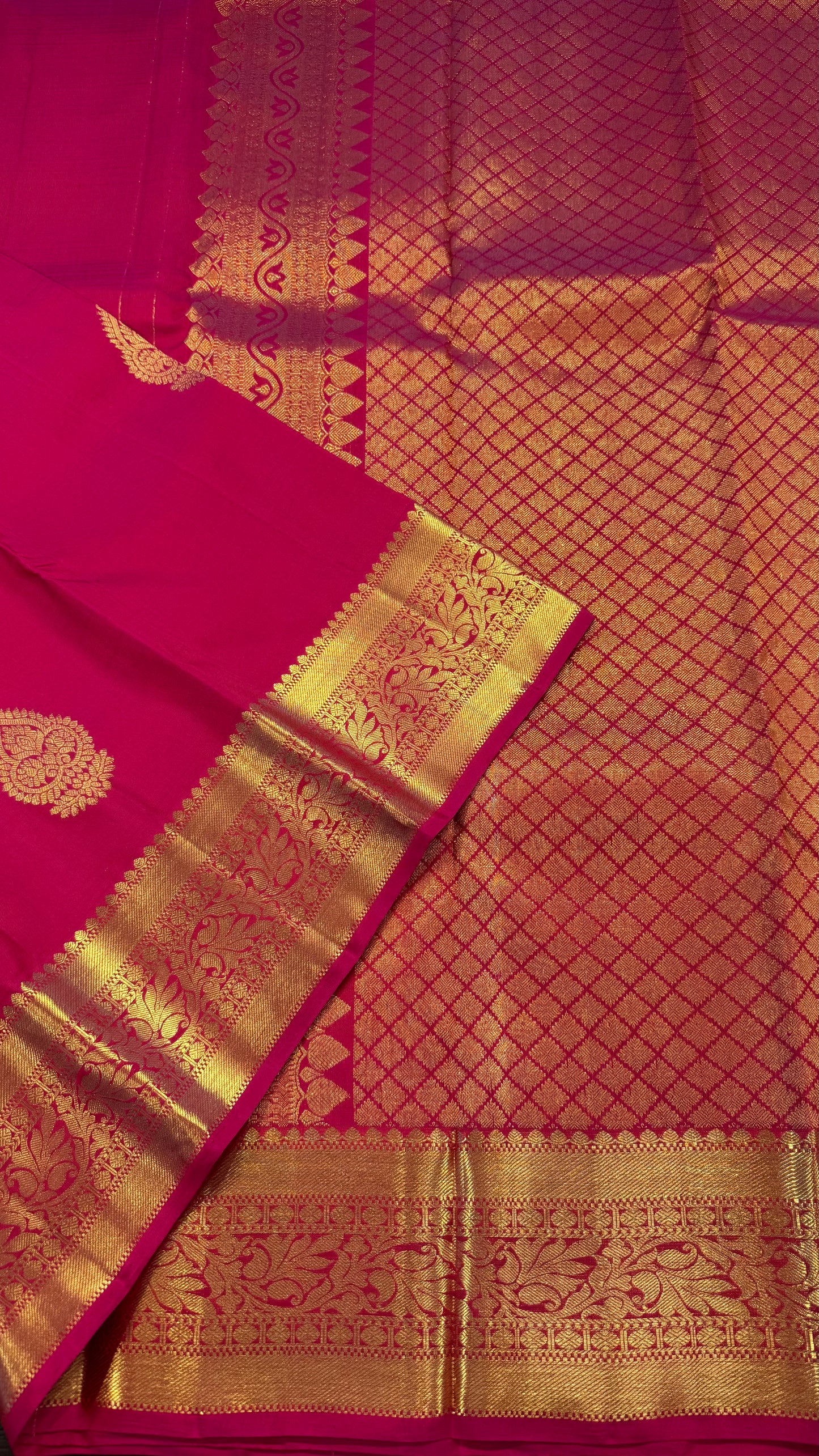 PINK GOLD ZARI HANDLOOM KANCHIPURAM SILK SAREE (KSS358)