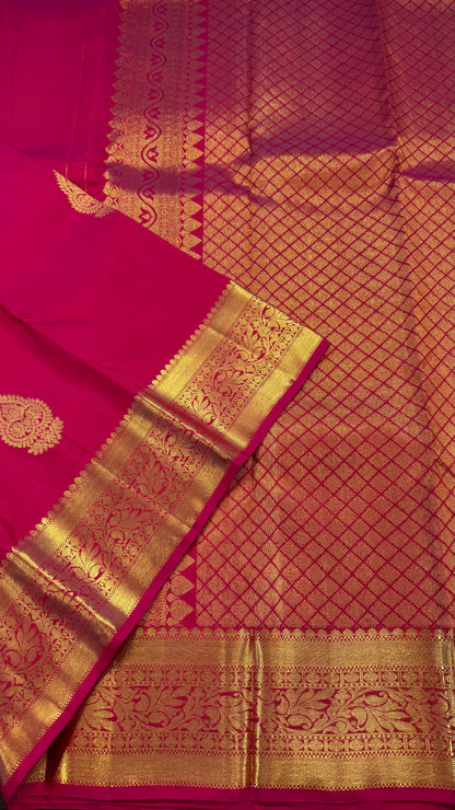 PINK GOLD ZARI HANDLOOM KANCHIPURAM SILK SAREE (KSS358)