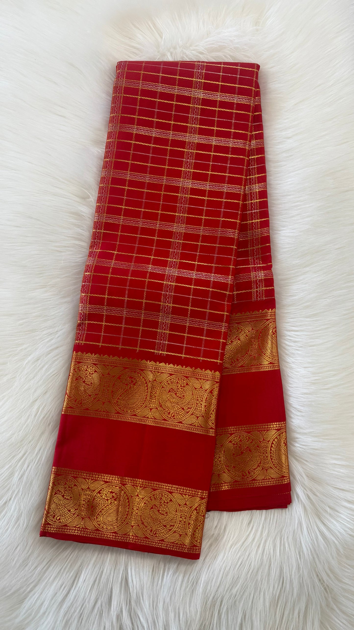 VENETIAN RED KATTAM GOLD ZARI HANDLOOM KANICHIPURAM SILK SAREE (KSS84)