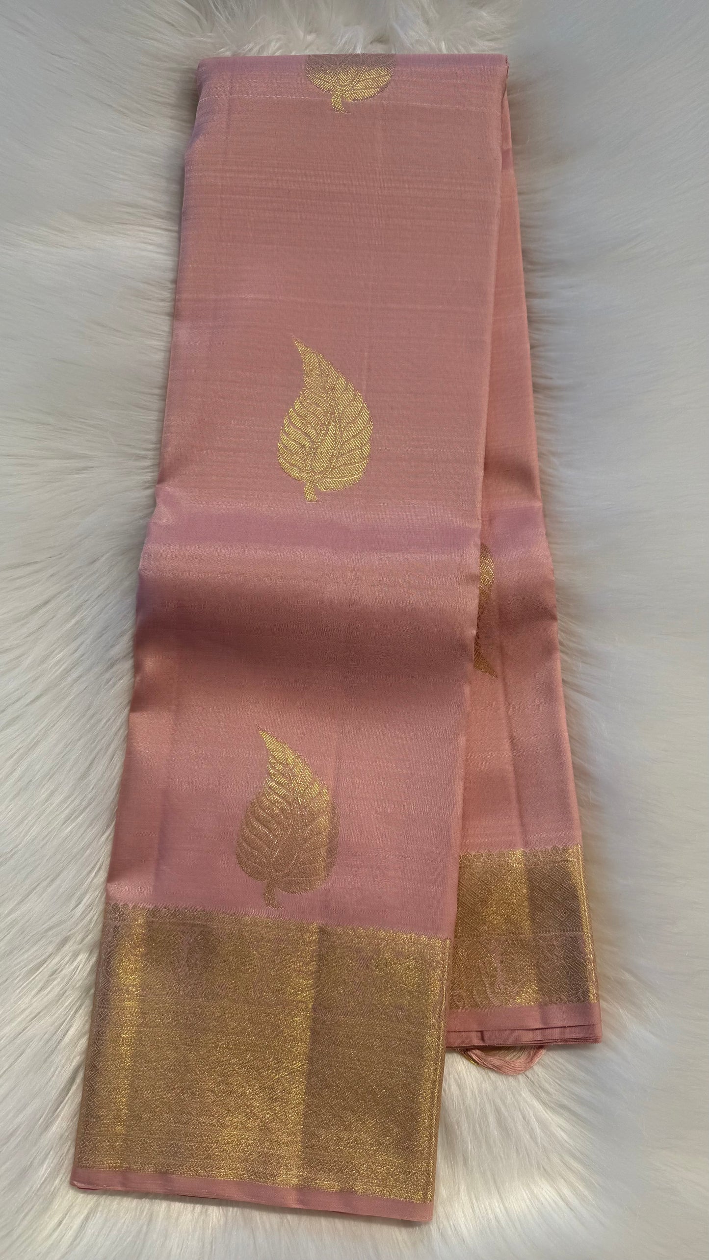 PASTEL PINK HANDLOOM KANCHIPURAM SILK SAREE (KSS356)