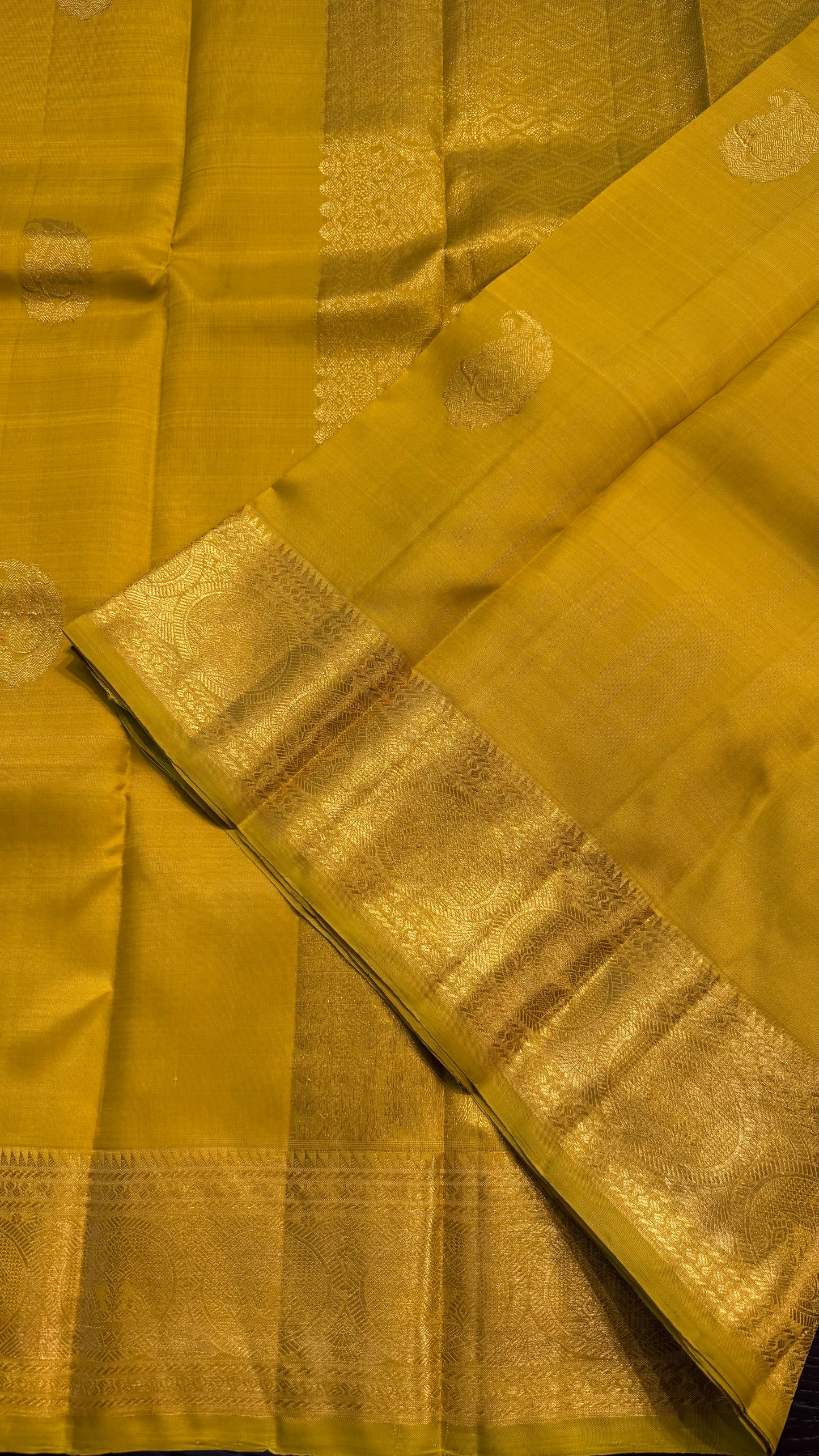 LEMON YELLOW HANDLOOM KANCHIPURAM SILK SAREE (KSS364)