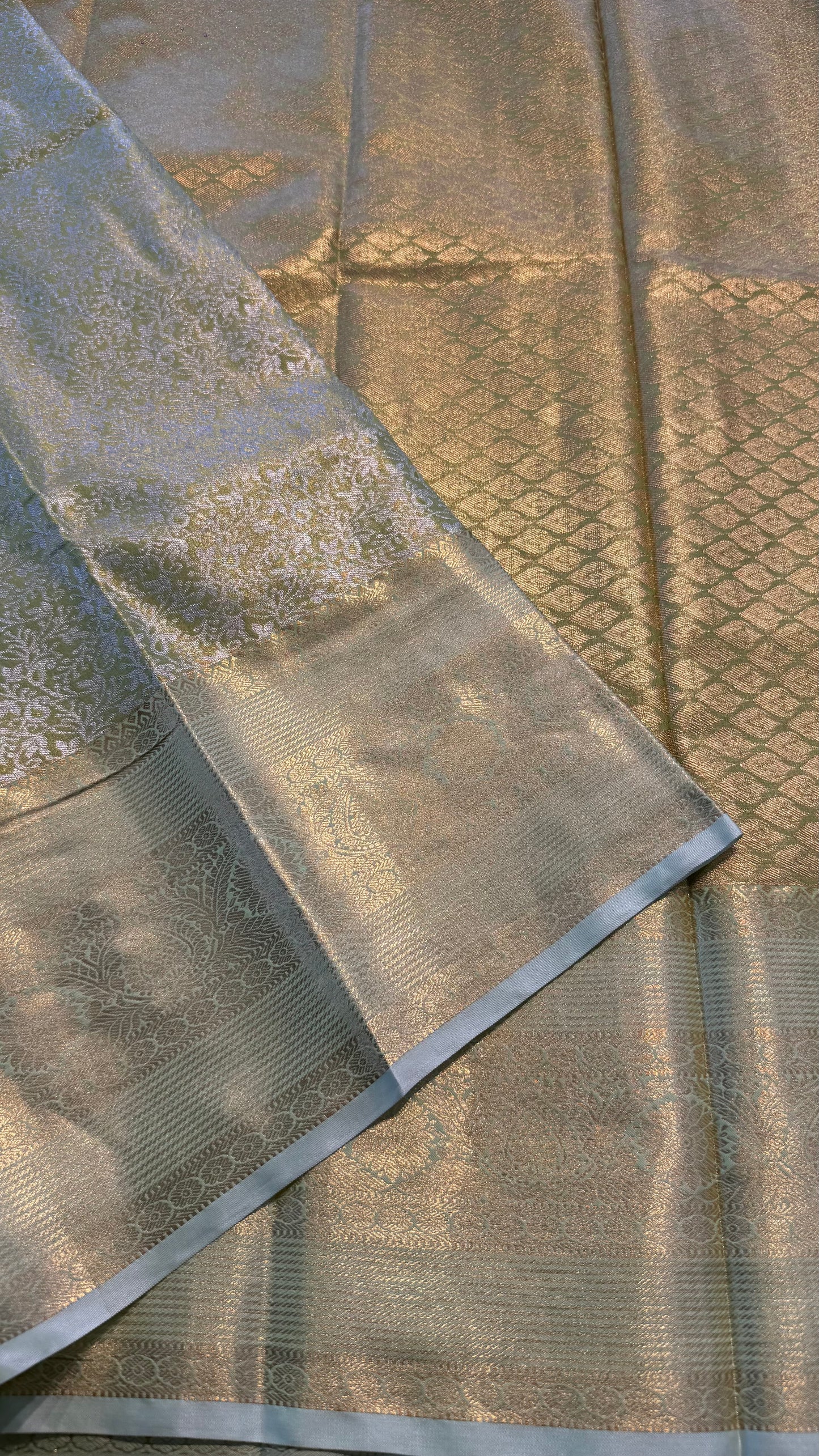 LIME GREEN SEMI SILK KANICHIPURAM SILK SAREE (SSKS23)