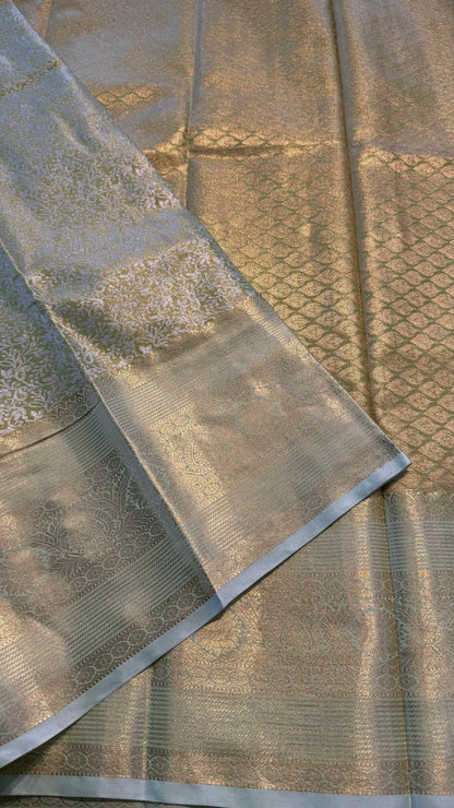 LIME GREEN SEMI SILK KANICHIPURAM SILK SAREE (SSKS23)