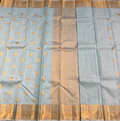 CELESTE BLUE KANCHIPURAM HANDLOOM SILK SAREE