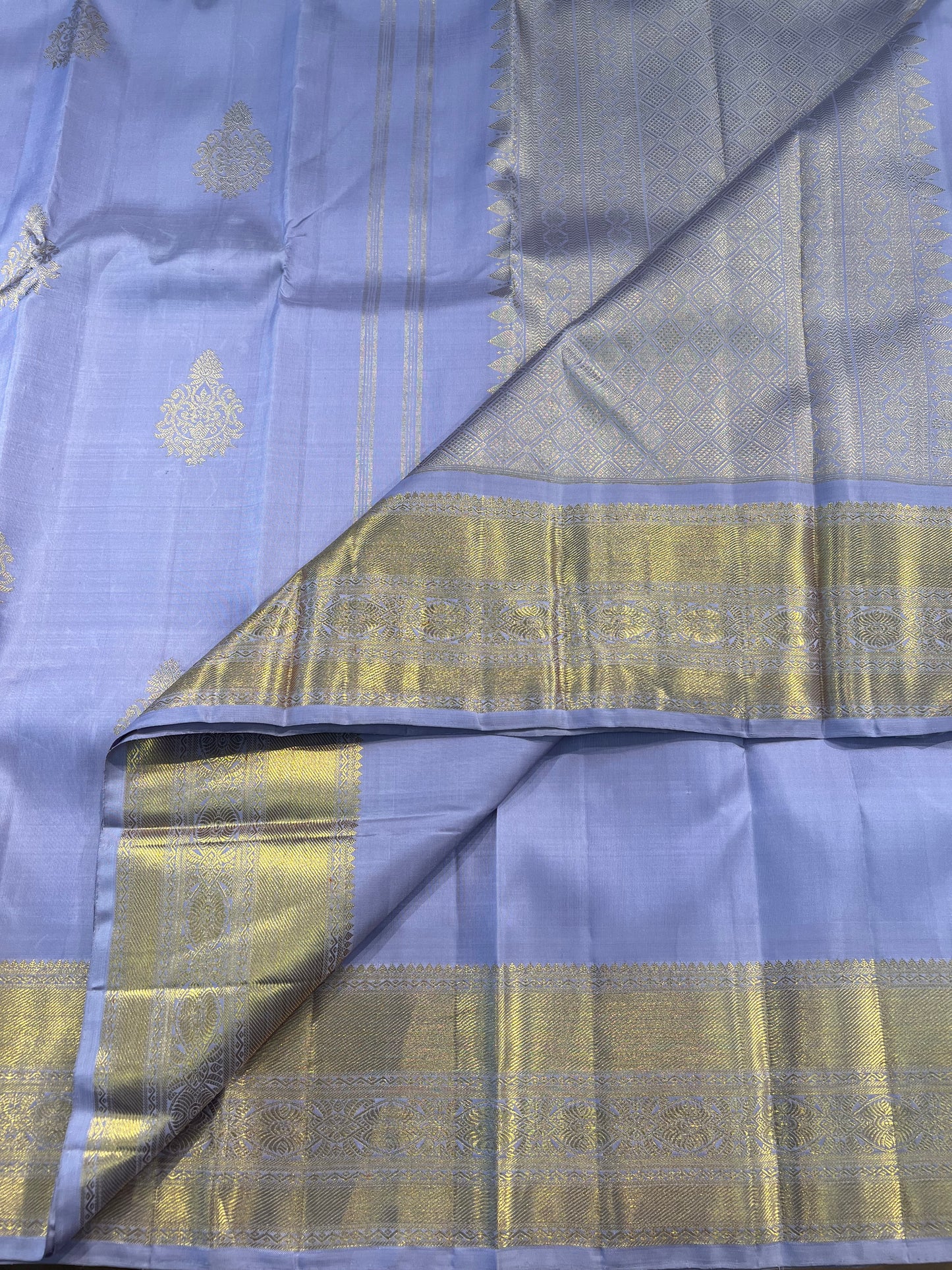 PURPLISH  LAVENDER KANCHIPURAM HANDLOOM SILK SAREE