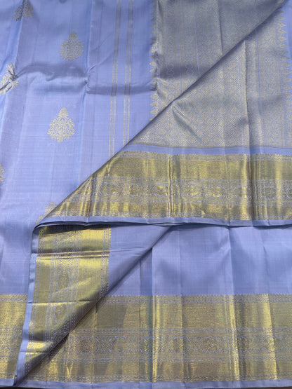 PURPLISH  LAVENDER KANCHIPURAM HANDLOOM SILK SAREE