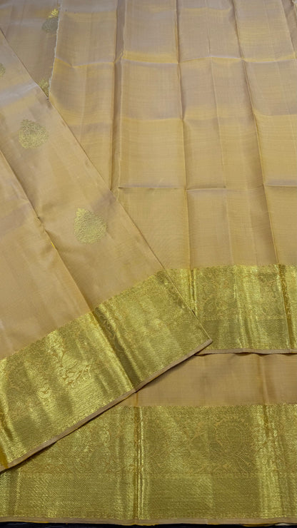 HONEY GOLD HANDLOOM  KANCHIPURAM SILK SAREE (KSS 513)