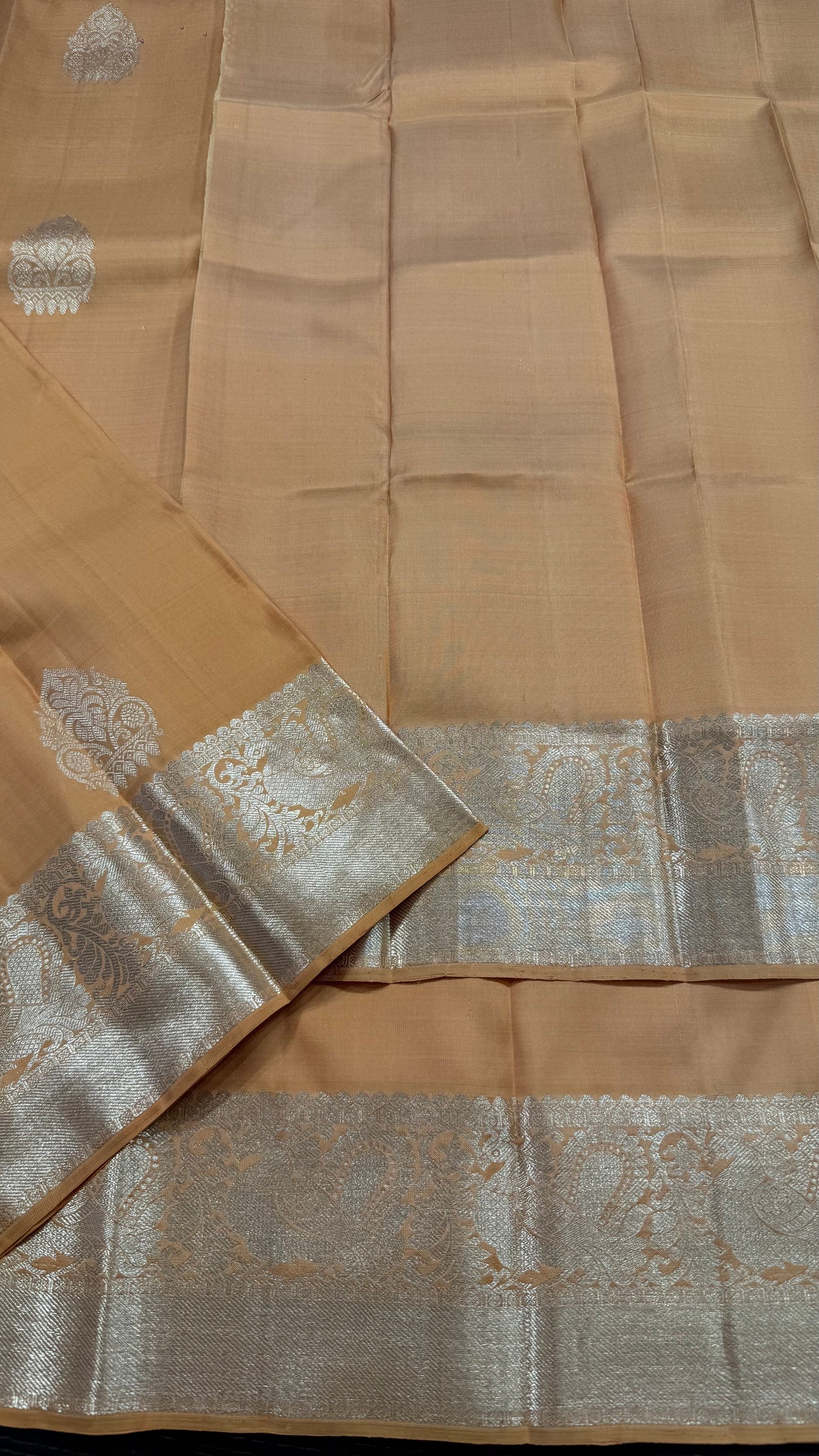 PEACHY HANDLOOM KANCHIPURAM  SILK SAREE(KSS511)