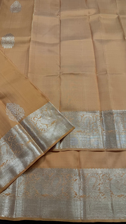 PEACHY HANDLOOM KANCHIPURAM  SILK SAREE(KSS511)