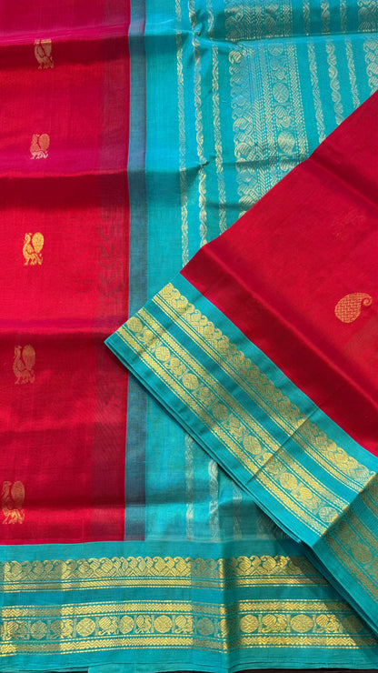 HANDLOOM KANCHIPURAM SILK COTTON (KSC222)