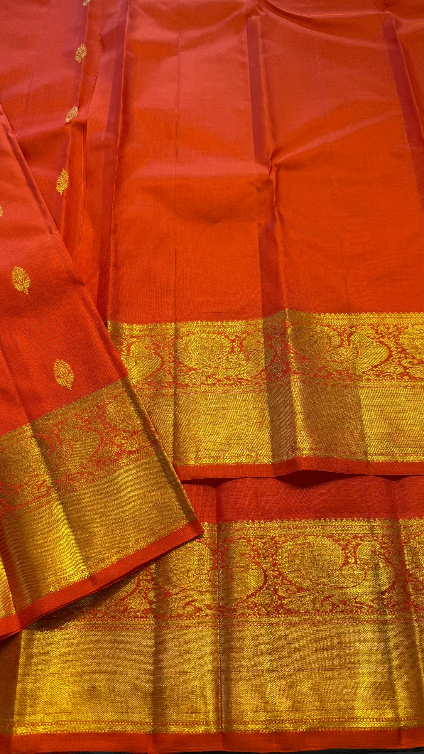 CHILI TOMATO GOLD ZARI HANDLOOM KANCHIPURAM SILK SAREE (KSS 480)