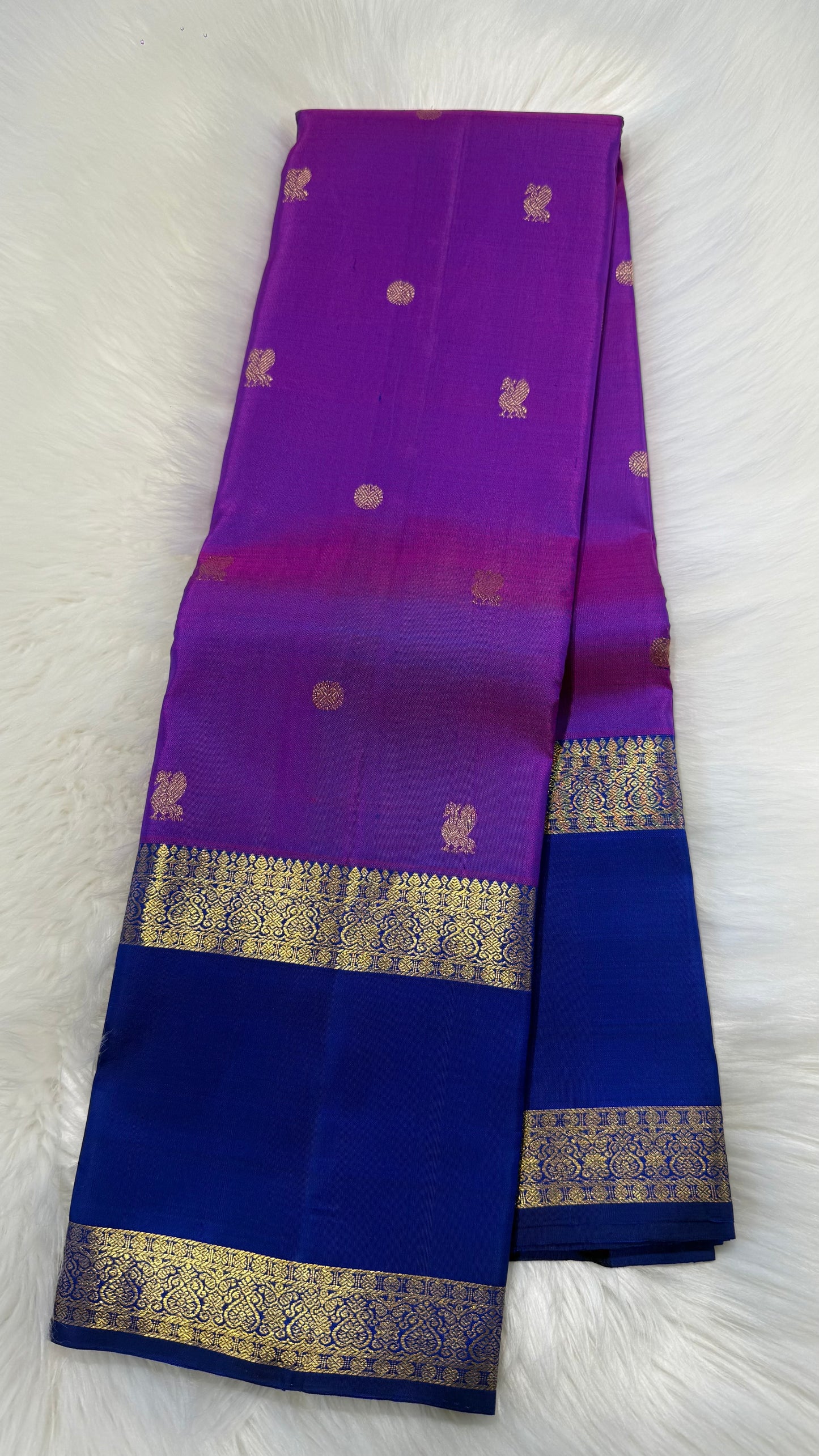 METALLIC VIOLET PURE KANCHIPURAM HANDLOOM SILK SAREE(KSS 543)