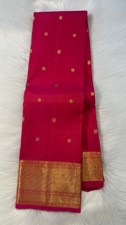 DUAL TONE PINK GOLD ZARI HANDLOOM KANCHIPURAM SILK SAREE (KSS341)
