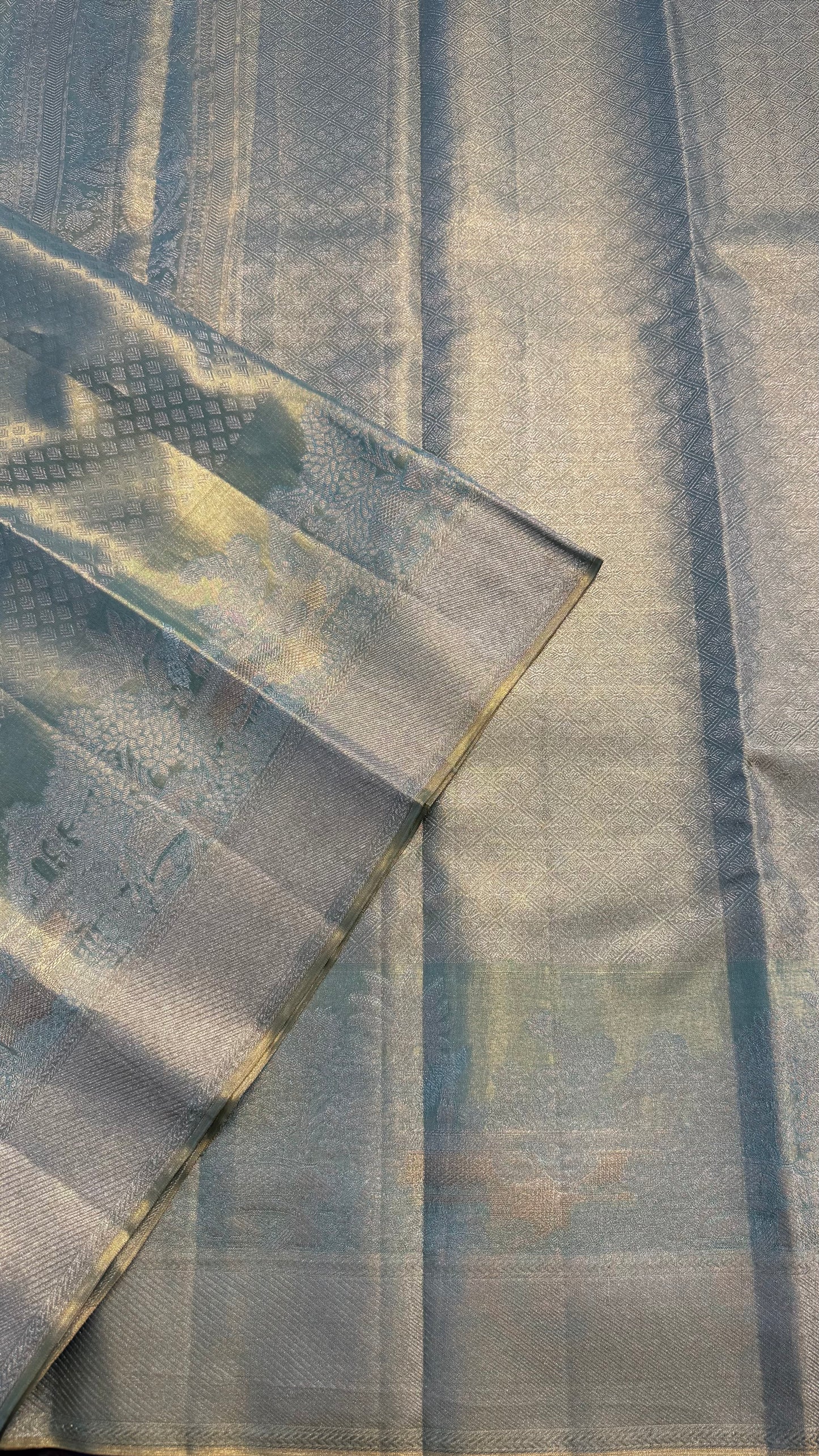 MINT GREEN GOLD ZARI HANDLOOM KANCHIPURAM SILK SAREE (KSS440)