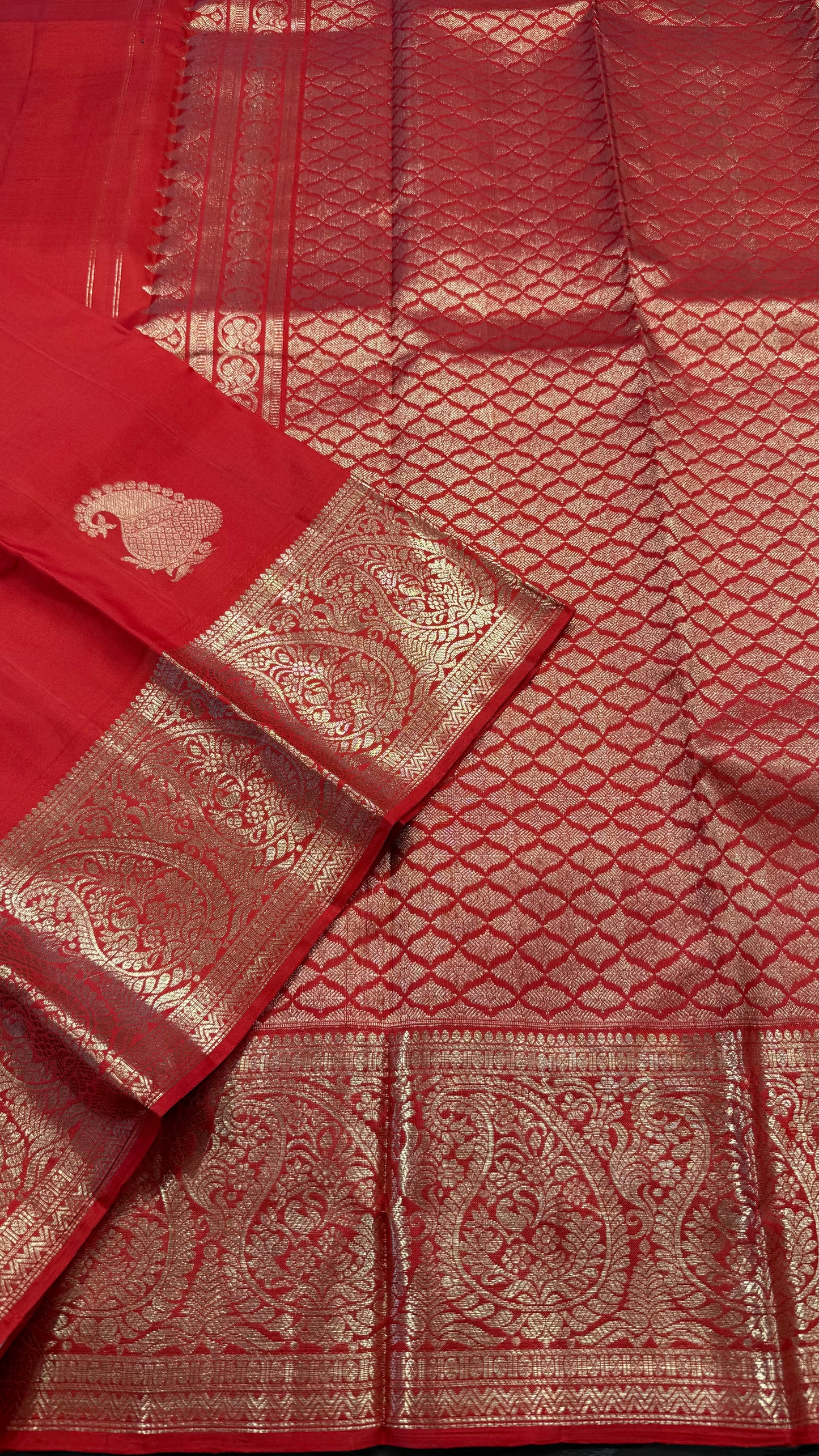 CHILLI RED HANLOOM KANCHIPURAM SILK SAREE (KSS 583)
