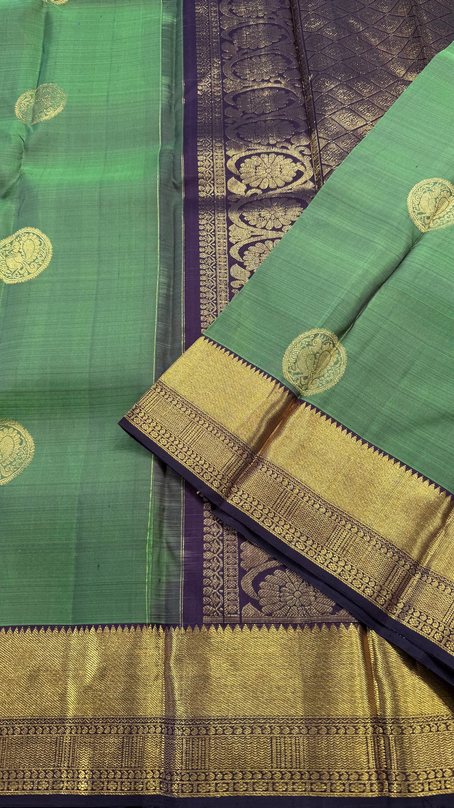 GREEN HANDLOOM  KANCHIPURAM SILK SAREE (KSS 538)