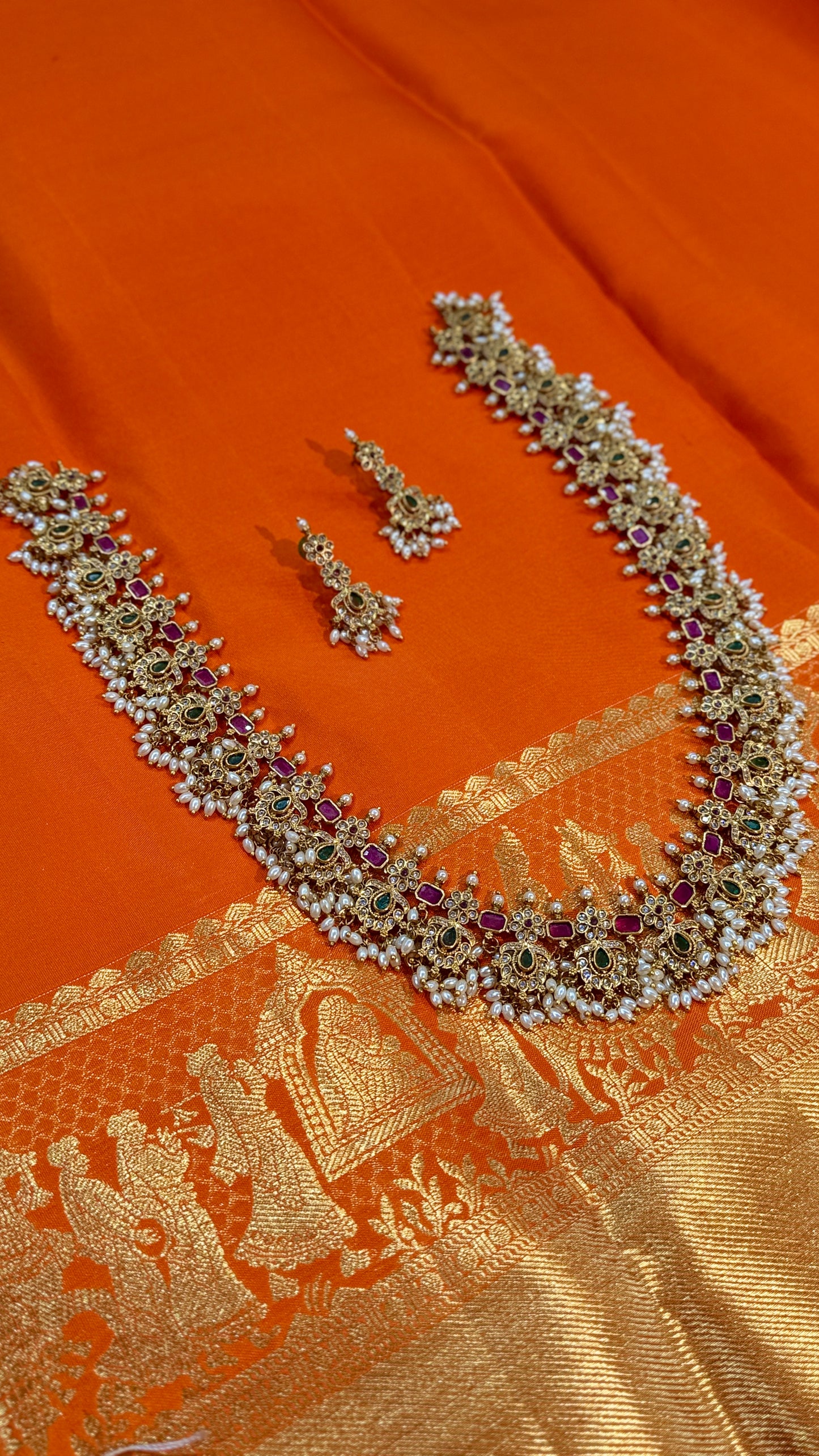 KAIRAVI TRADITIONAL GUTTAPUSALU LONG NECKLACE SET