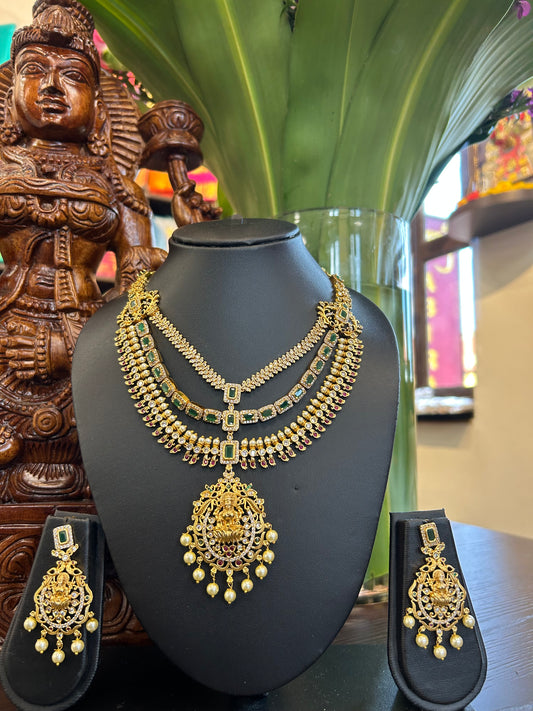 Antique Triple Layer Necklace Lakshmi Design