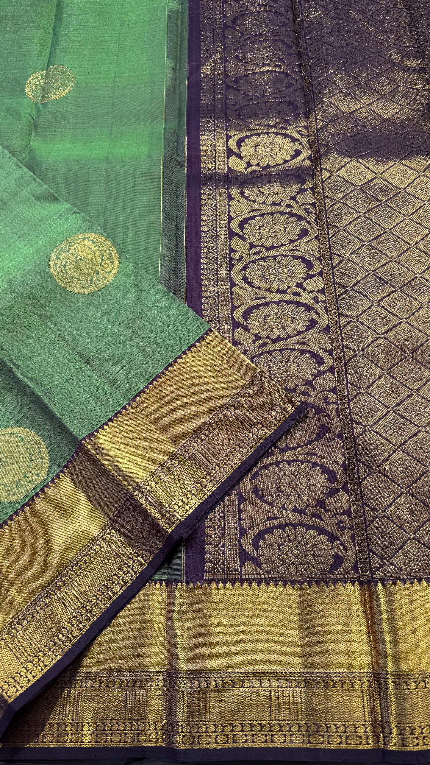 GREEN HANDLOOM  KANCHIPURAM SILK SAREE (KSS 538)