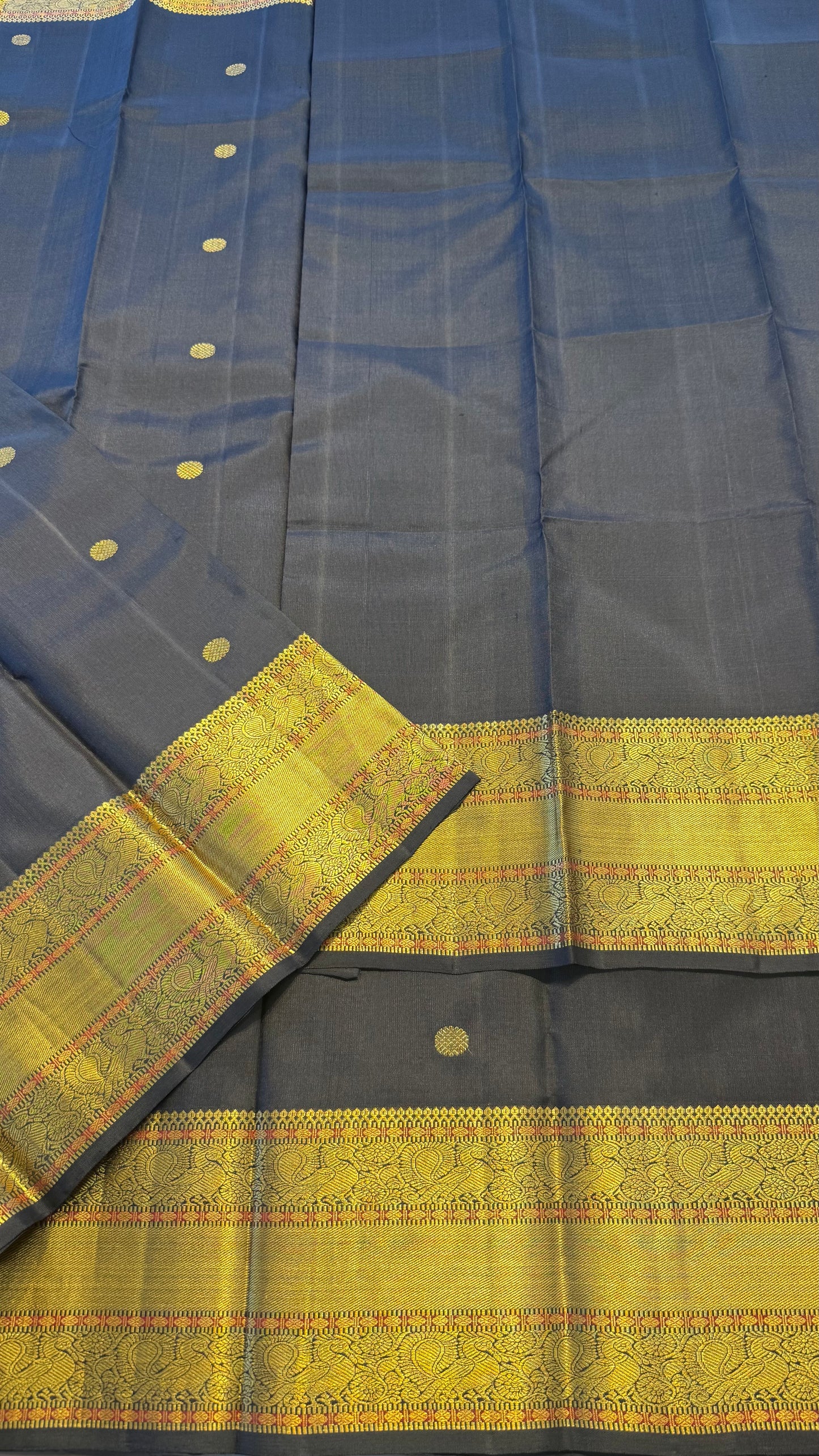 BLACK GOLD ZARI HANDLOOM KANICHIPURAM SILK SAREE (KSS210)