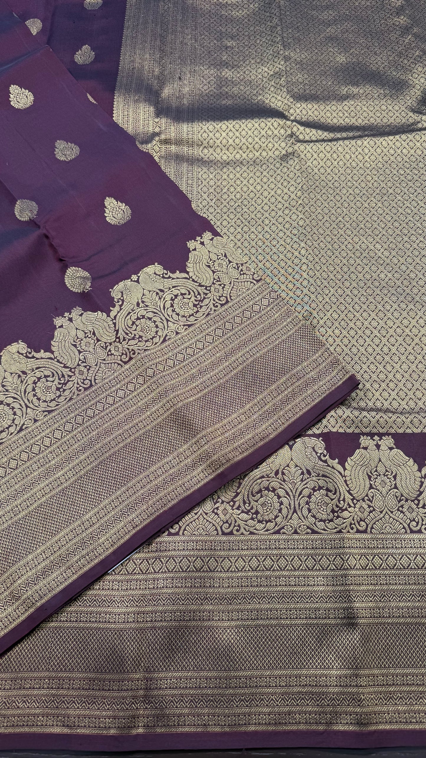 BURNT MAROON PURE KANCHIPURAM HANDLOOM SILK SAREE( KSS 589)