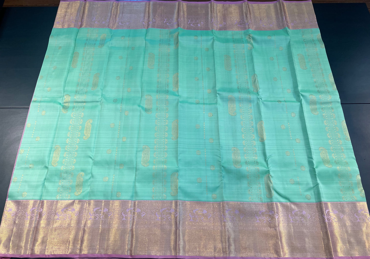 GRANNY SMITH APPLE GREEN KANCHIPURAM HANDLOOM SILK SAREE