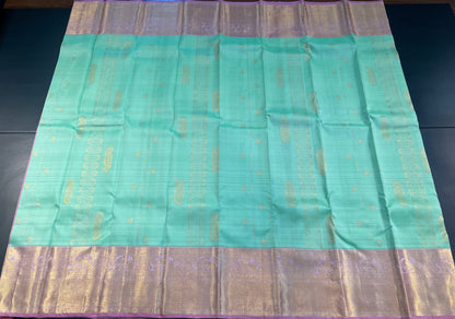 GRANNY SMITH APPLE GREEN KANCHIPURAM HANDLOOM SILK SAREE