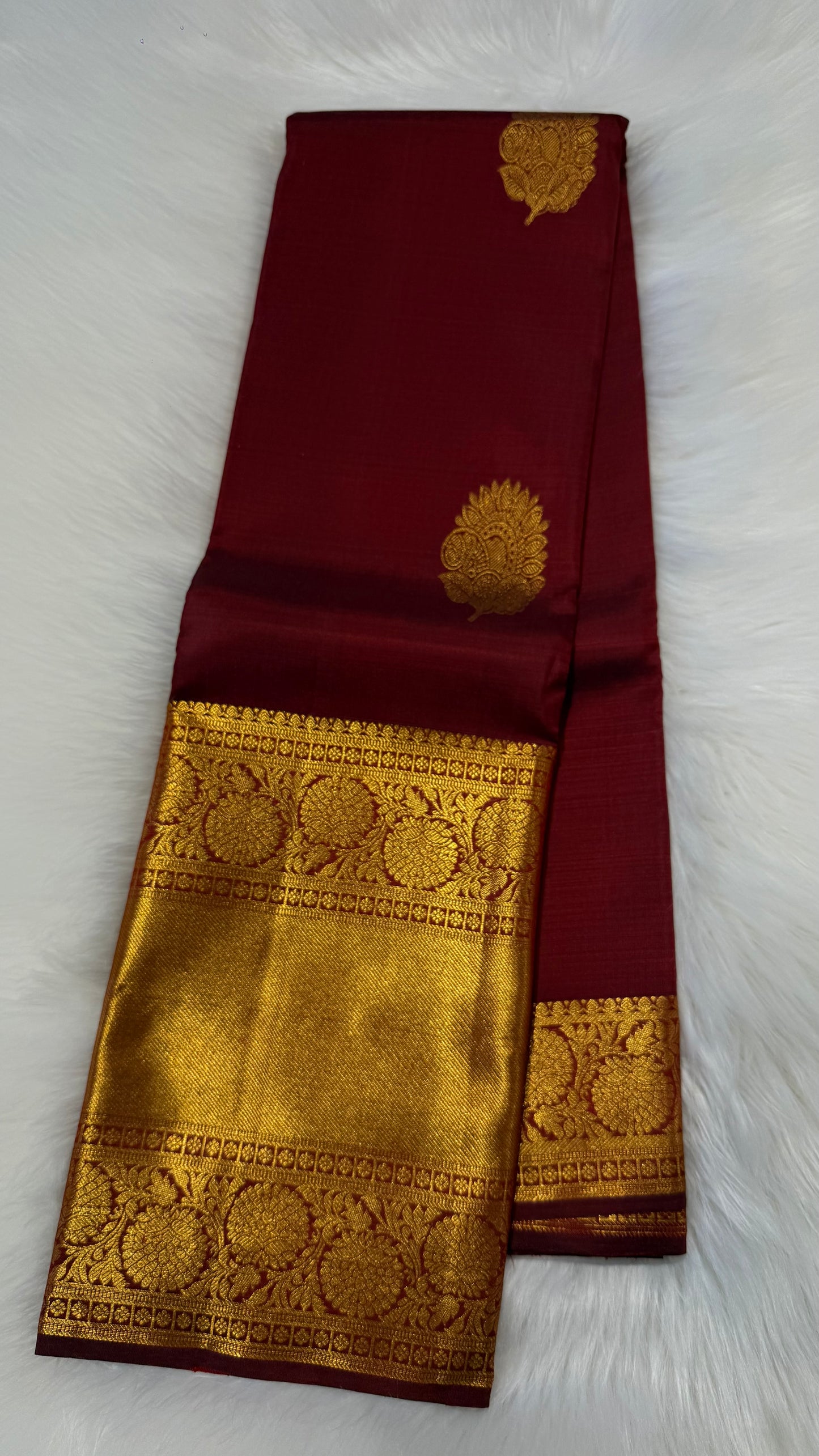MAROON HANDLOOM KANCHIPURAM  SILK SAREE(KSS575)