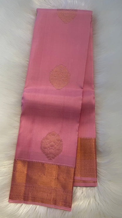 PASTEL PINK HANDLOOM KANCHIPURAM SILK SAREE (KSS326)