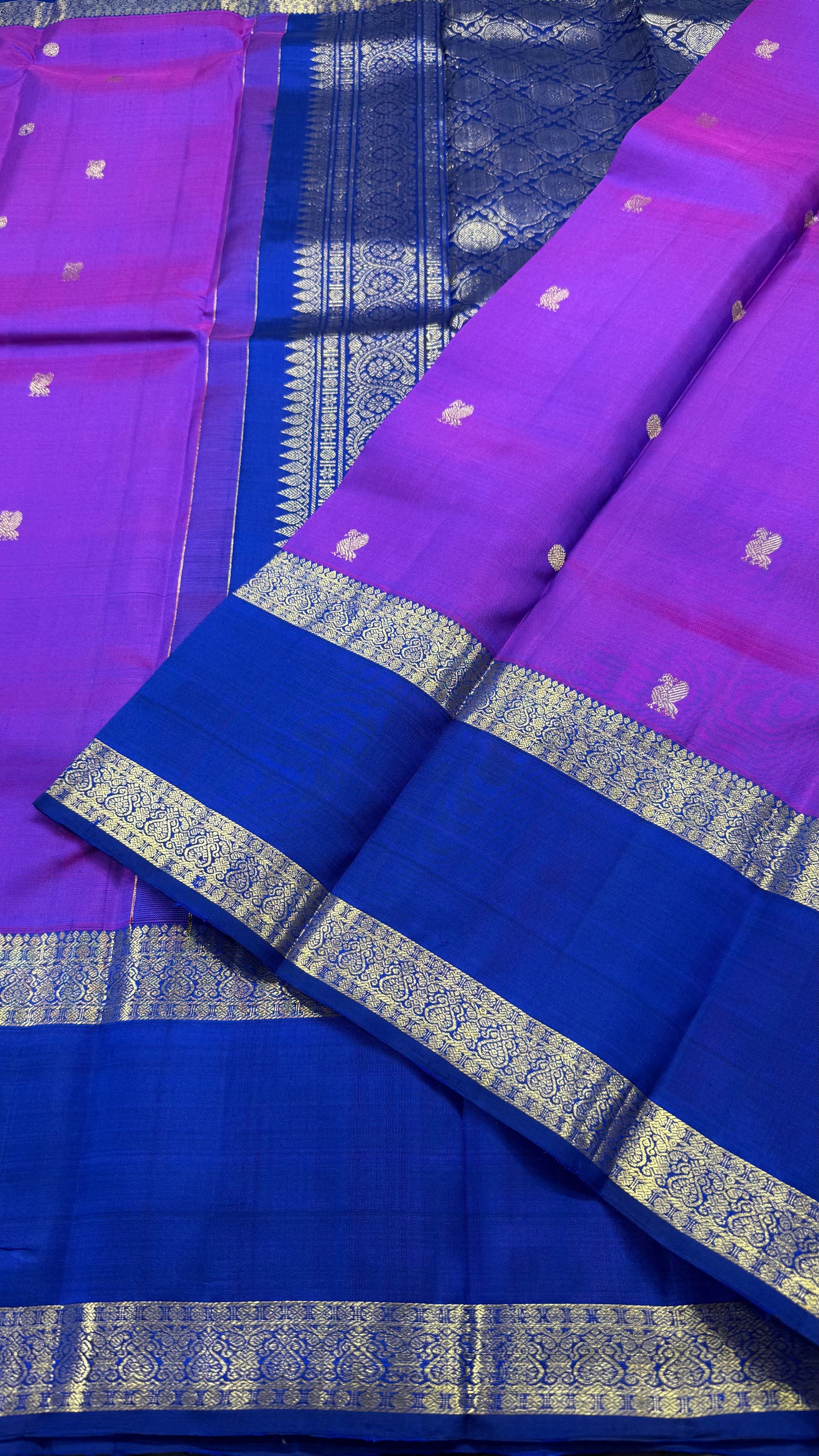 METALLIC VIOLET PURE KANCHIPURAM HANDLOOM SILK SAREE(KSS 543)