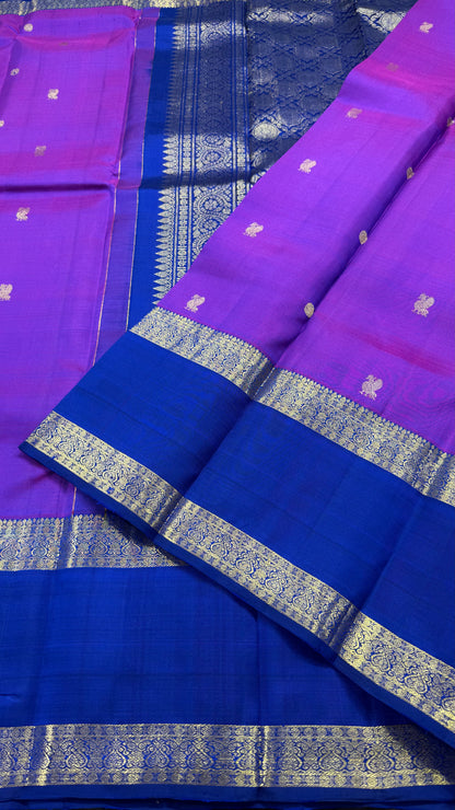 METALLIC VIOLET PURE KANCHIPURAM HANDLOOM SILK SAREE(KSS 543)