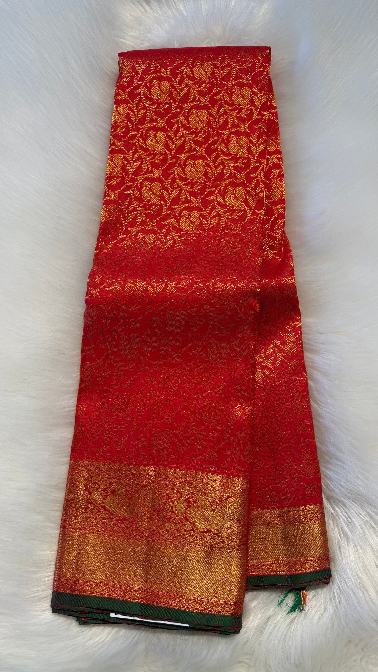 CHILI RED GOLD FULL ZARI HANDLOOM KANICHIPURAM SILK SAREE (KSS457)