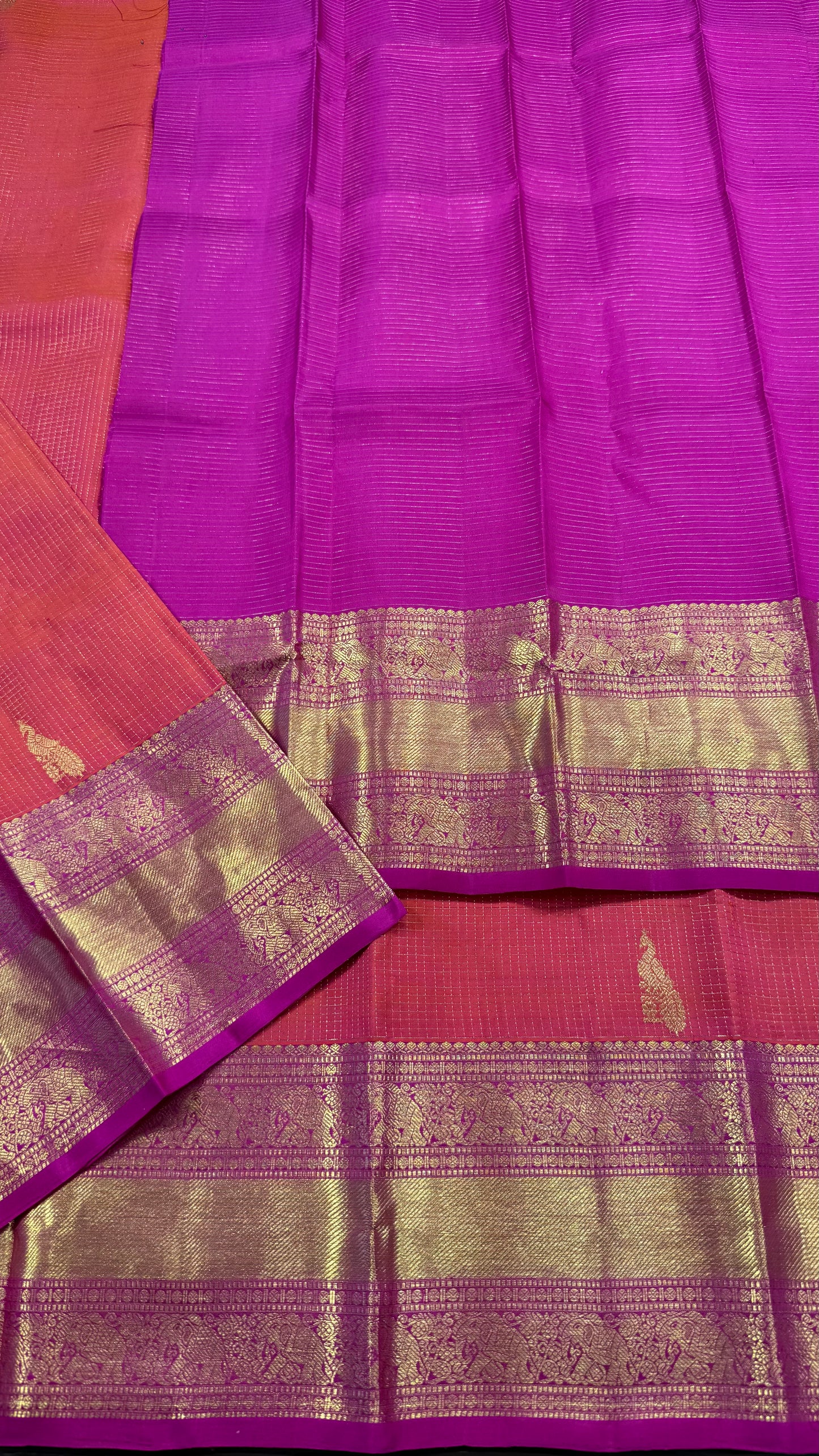RANI PINK  HANDLOOM  KANCHIPURAM SILK SAREE (KSS 563)