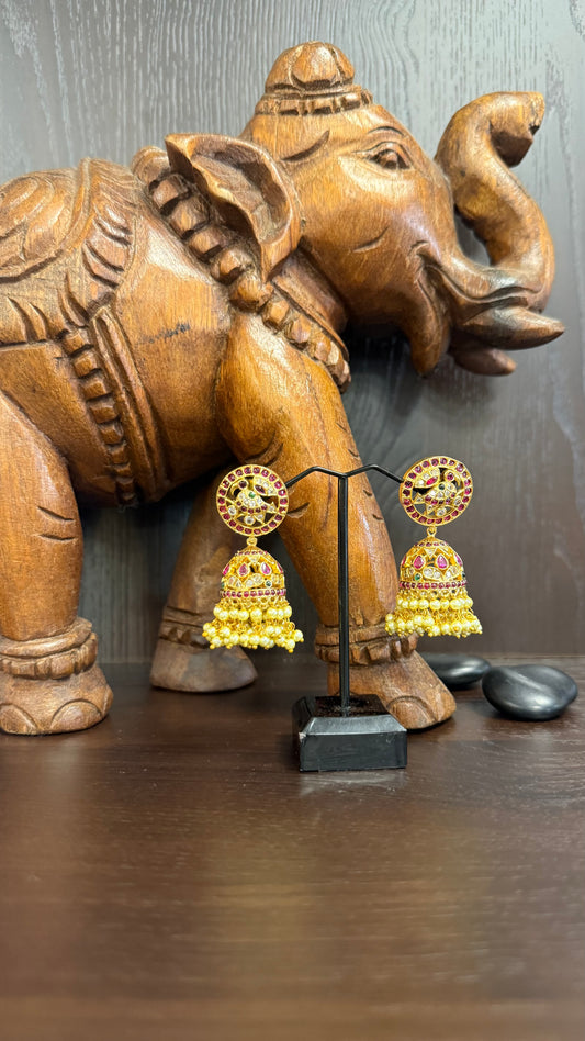 Birusha Ruby and Green Jhumka