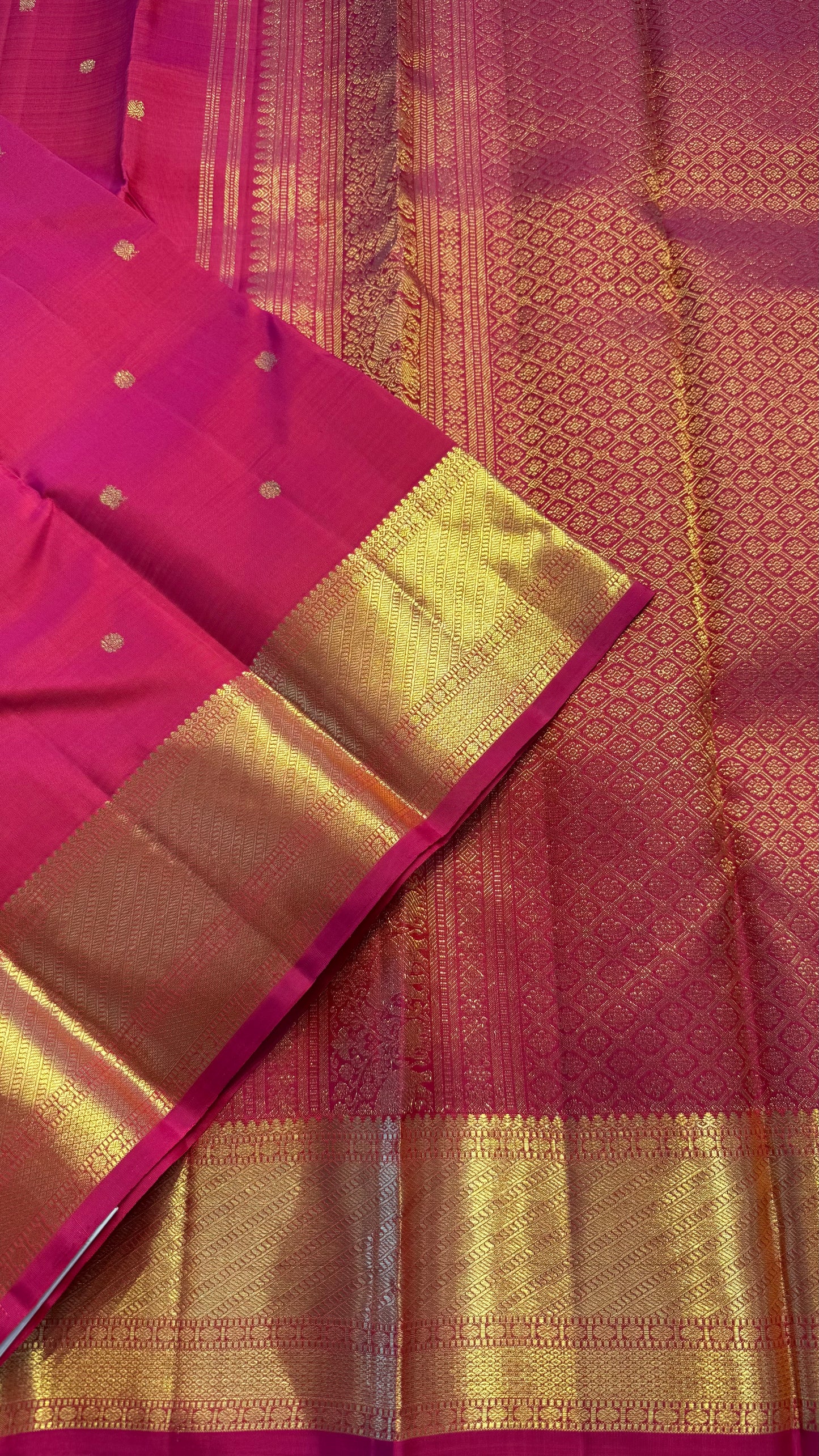 DUAL TONE PINK GOLD ZARI HANDLOOM KANCHIPURAM SILK SAREE (KSS341)