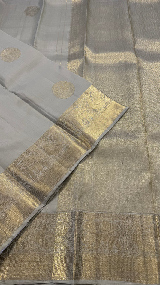 PASTEL GREEN HANDLOOM  KANCHIPURAM SILK SAREE (KSS 520)