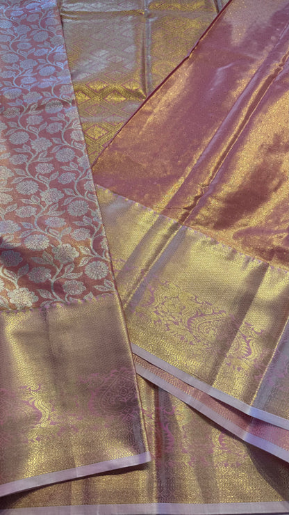 PINK SEMI SILK KANICHIPURAM SILK SAREE (SSKS11)