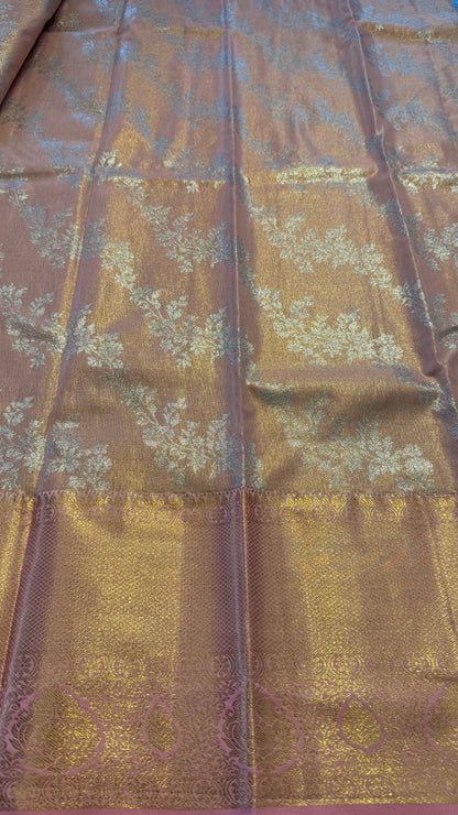 PINK SEMI SILK KANICHIPURAM SILK SAREE (SSKS14)